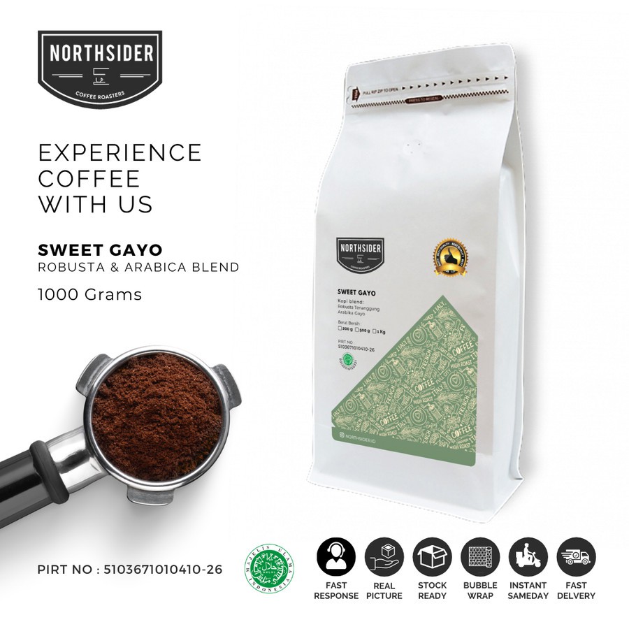 BIJI KOPI ARABIKA SWEET GAYO BLEND - 1KG NORTHSIDER COFFEE BLEND