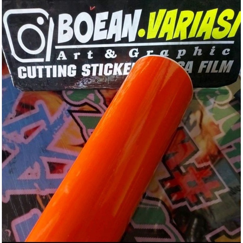 STICKER SKOTLET VINYL MOTOR MOBIL ORANGE GLOSSY