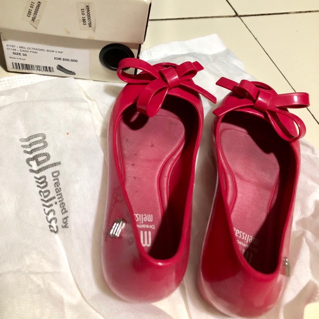 sepatu anak melissa bow flat shoes ballerina authentic asli original preloved second bekas