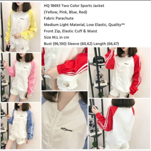 Jaket sport Wanita / Jaket wanita murah / Jaket Sport/ Two Colour Sports Jacket