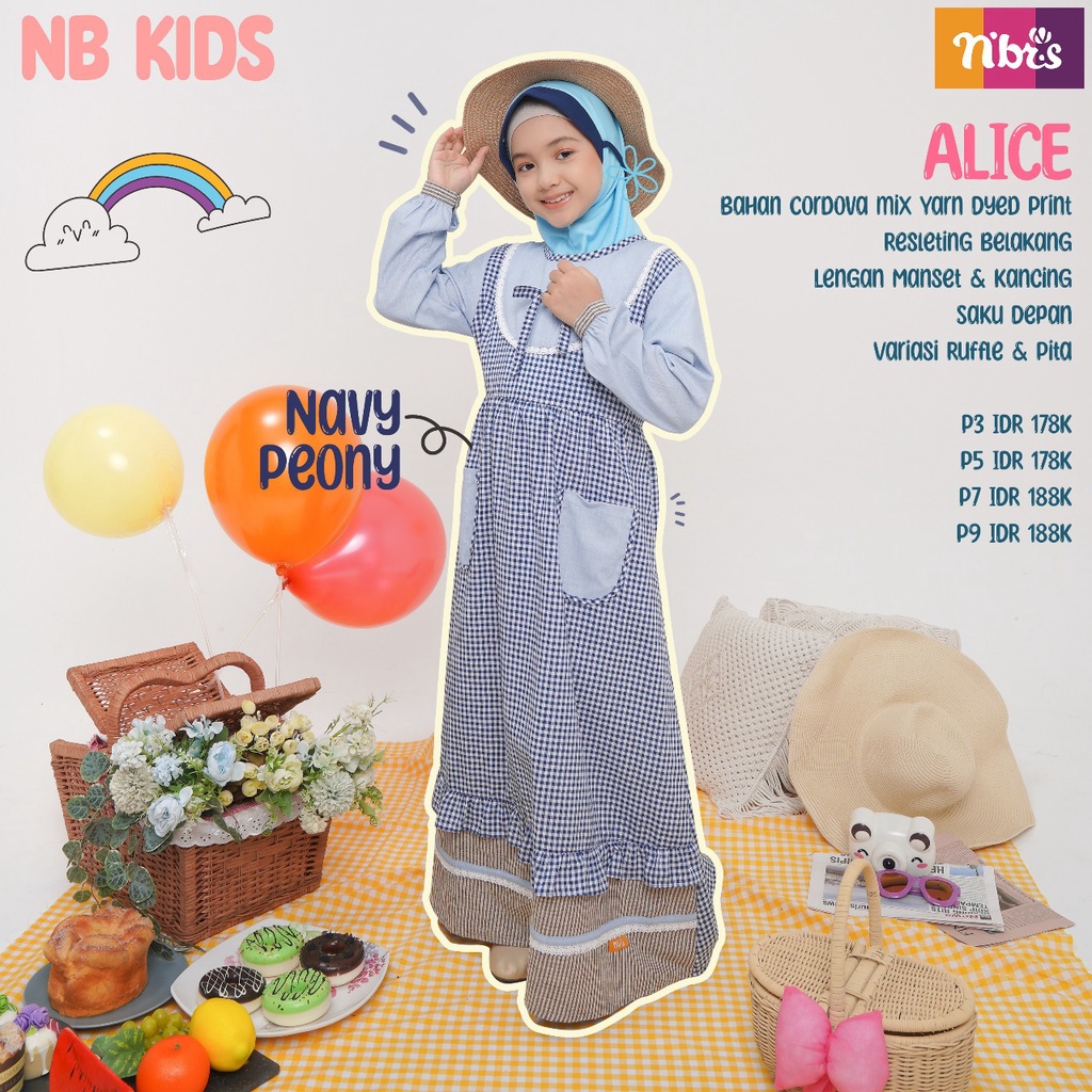 NIBRAS GAMIS ANAK NB KIDS ALICE Bahan Cordova Gamis Anak Model Terbaru