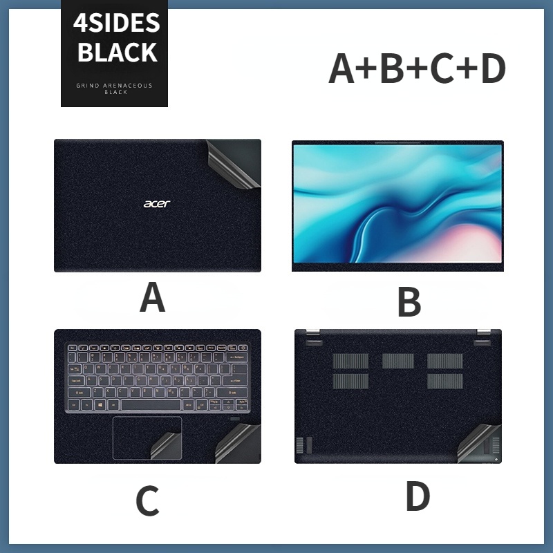 Stiker Skin Vinyl Transparan Warna Hitam Polos Untuk Laptop Acer Nitro 5 Swift3 Swift5 Swift5 Swift X Aspire 3 Aspire 5 A314-32 An5-55G 415 - A3- A315-32