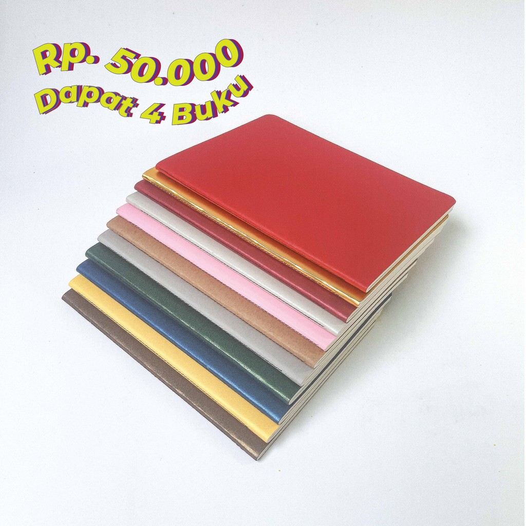

Promo Notebook A5 Polos Dotted Grid Lined cover warna - warni