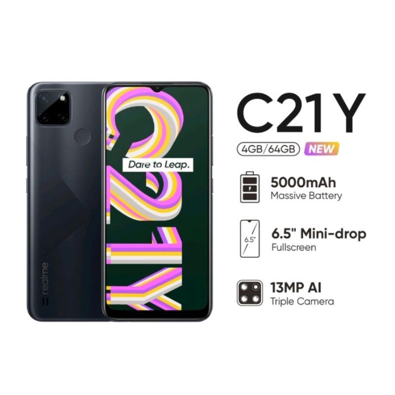 Realme C21Y Original Ram 4/64gb Baterai 5.000MaH Garansi Resmi