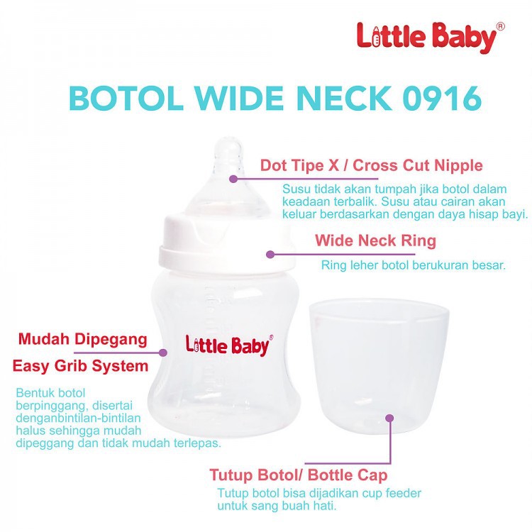 1pcs LITTLE BABY Botol Susu Wide Neck 140ml CBKS SBA