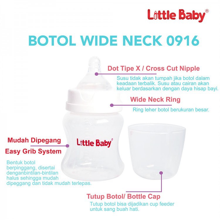 1pcs LITTLE BABY Botol Susu Wide Neck 140ml CBKS SBA