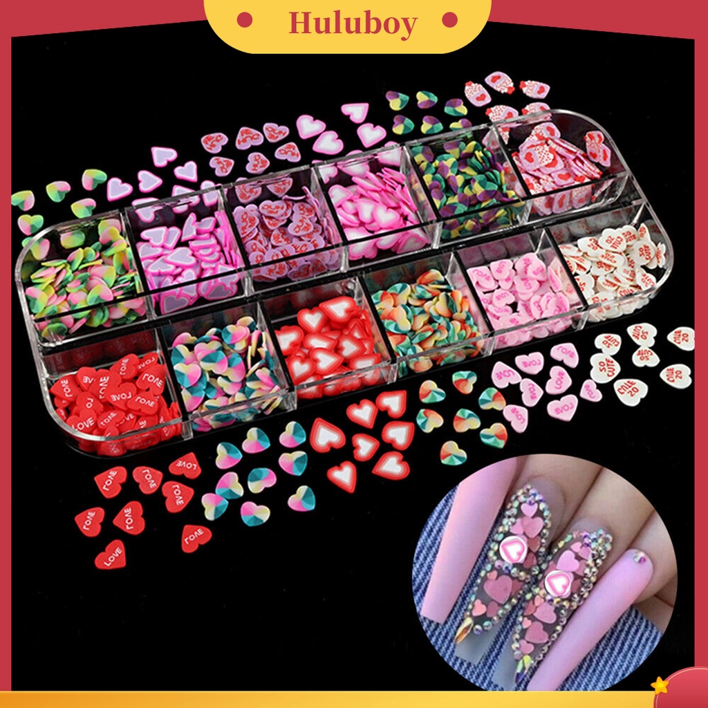 Huluboy Huluboy♡ Stiker Kuku 12 Grid Untuk Nail Art