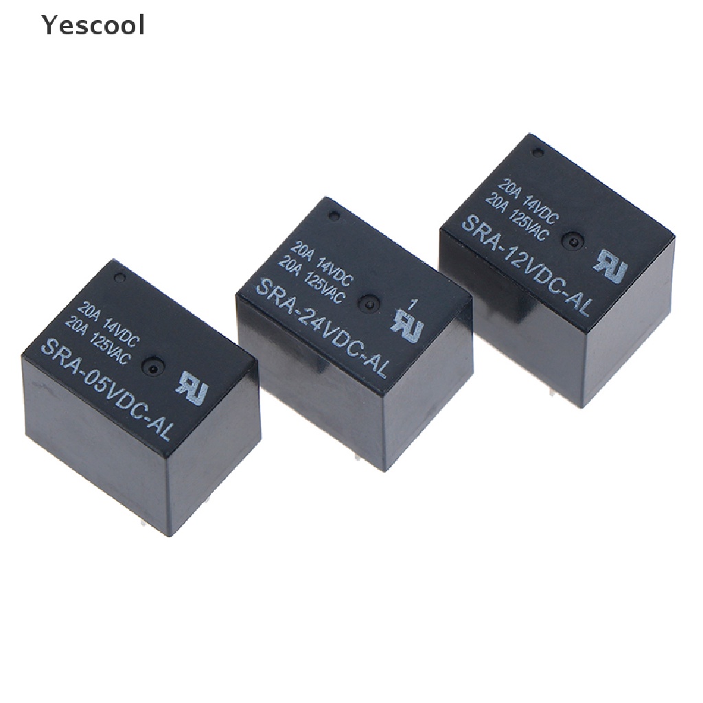 Yescool SRA-05VDC-AL SRA-12VDC-AL SRA-24VDC-AL 5V 12V 24V 20A T74 4PIN Relay