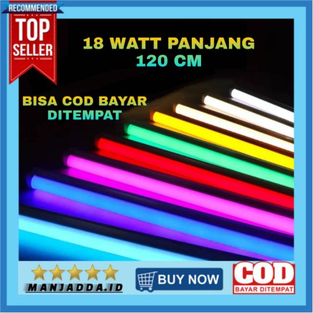  LAMPU  LED HIAS NEON 18 WATT DINDING TEMPEL PANJANG  120 CM 