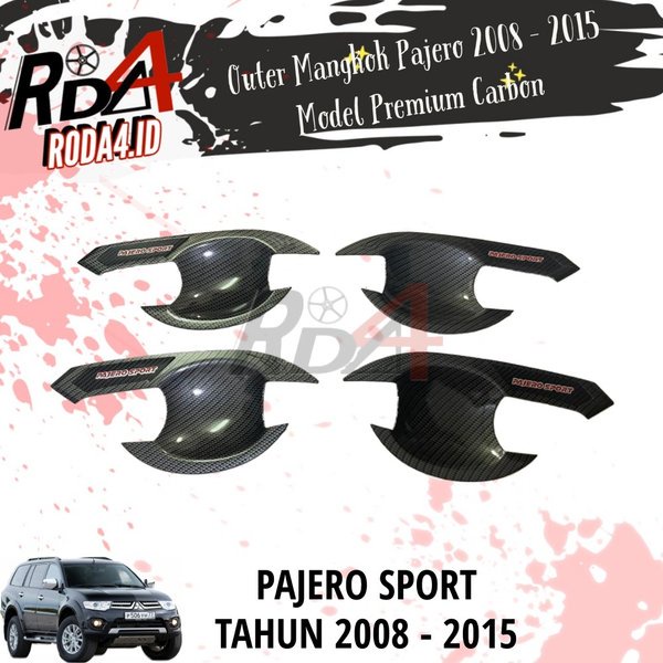 Auter Pajero Sport 2008 2015 Pelindung Pintu Mobil Outer Carbon HItam Premium