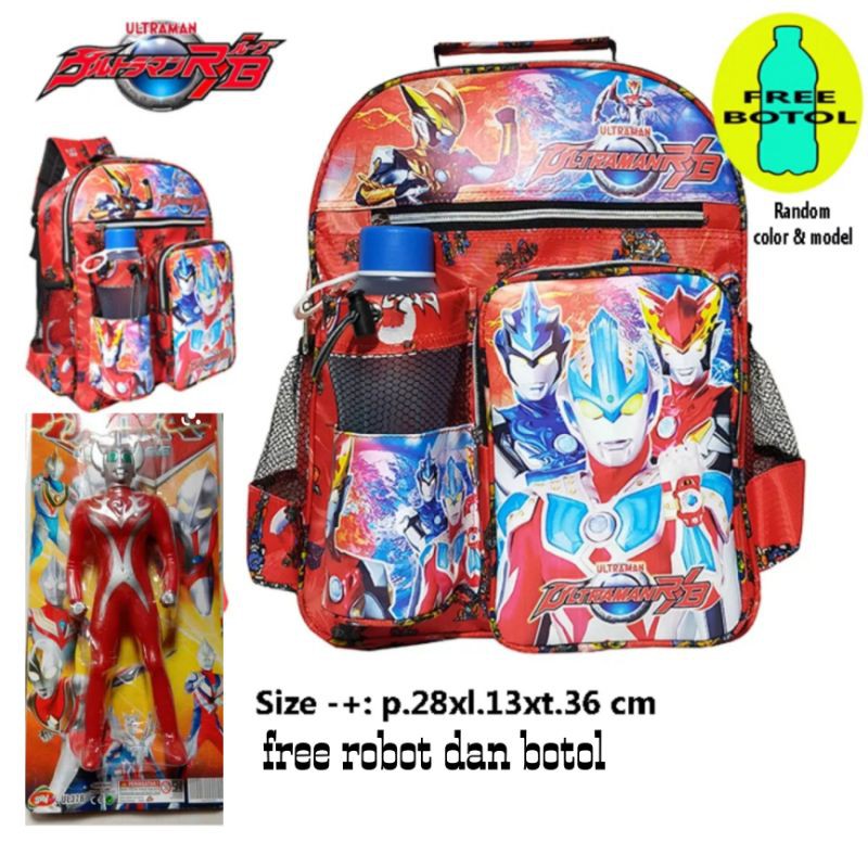 tas anak ultraman+robot ultraman+botol