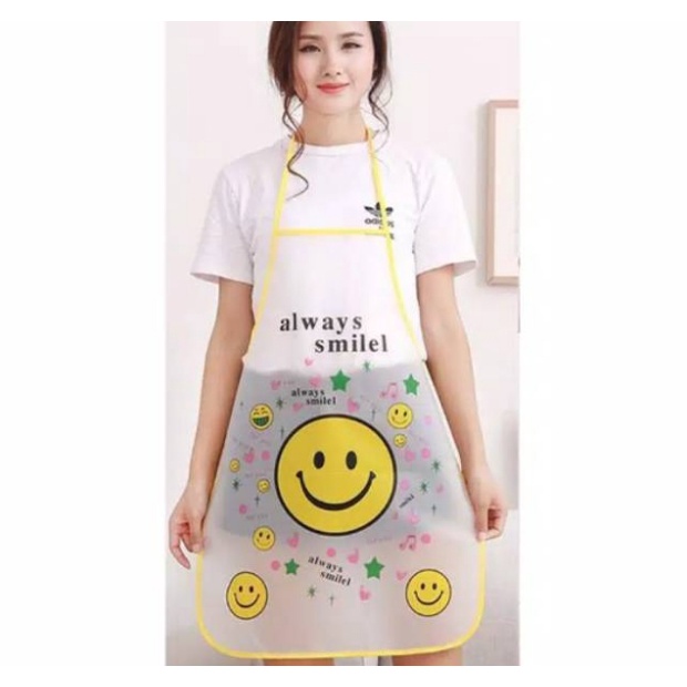 APRON CELEMEK MASAK ANTI AIR DAN ANTI MINYAK WATERPROOF MURAH | APPRON CLEMEK CELMEK MASAK WANITA KOREA DEWASA LUCU