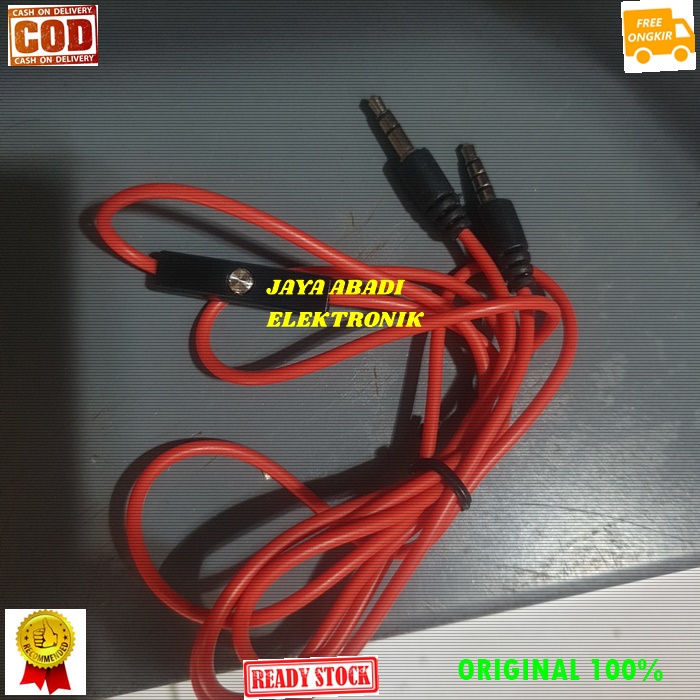 J196 ORIGINAL KABEL AUDIO 3.5MM AUX MIC HEADSET HEADPHONE MICROPHONE STEREO HANDSFREE EARPHONE MUSIK