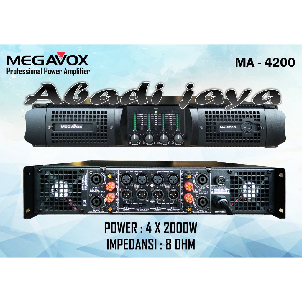POWER AMPLIFIER MEGAVOX MA4200 POWER AMPLI MEGAVOX MA 4200 ORIGINAL
