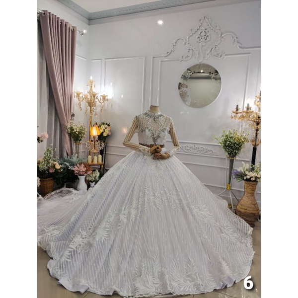 GAUN PENGANTIN BARBIE TILE AKAR TRIDI//GAUN WEDDING MEWAH//GAUN BEREKOR