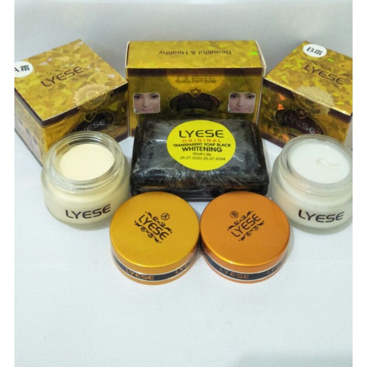 PAKET LYESE 3IN1 // CREAM LYESE + SABUN LYESE WHAITENING