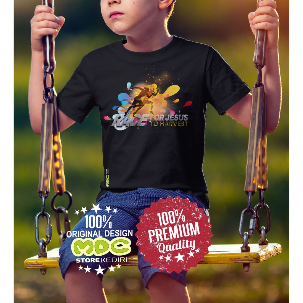 T-Shirts / Kaos Rohani Race For Jesus Desain 3 Anak-Anak / Kids