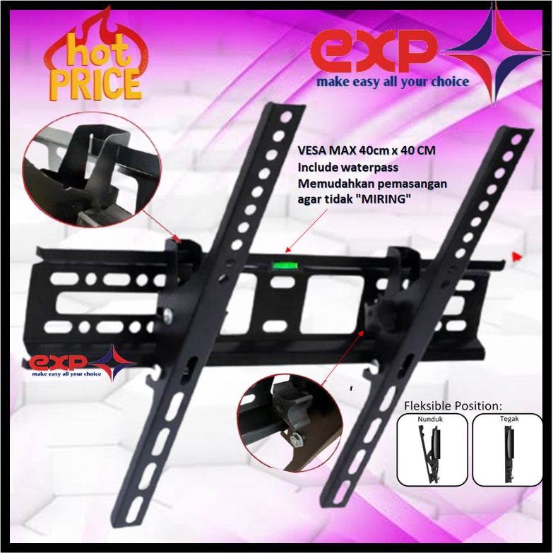 Garansi COCOK!! Bracket TV COOCAA 42&quot; s/d 55&quot; Waterpas adjustable position