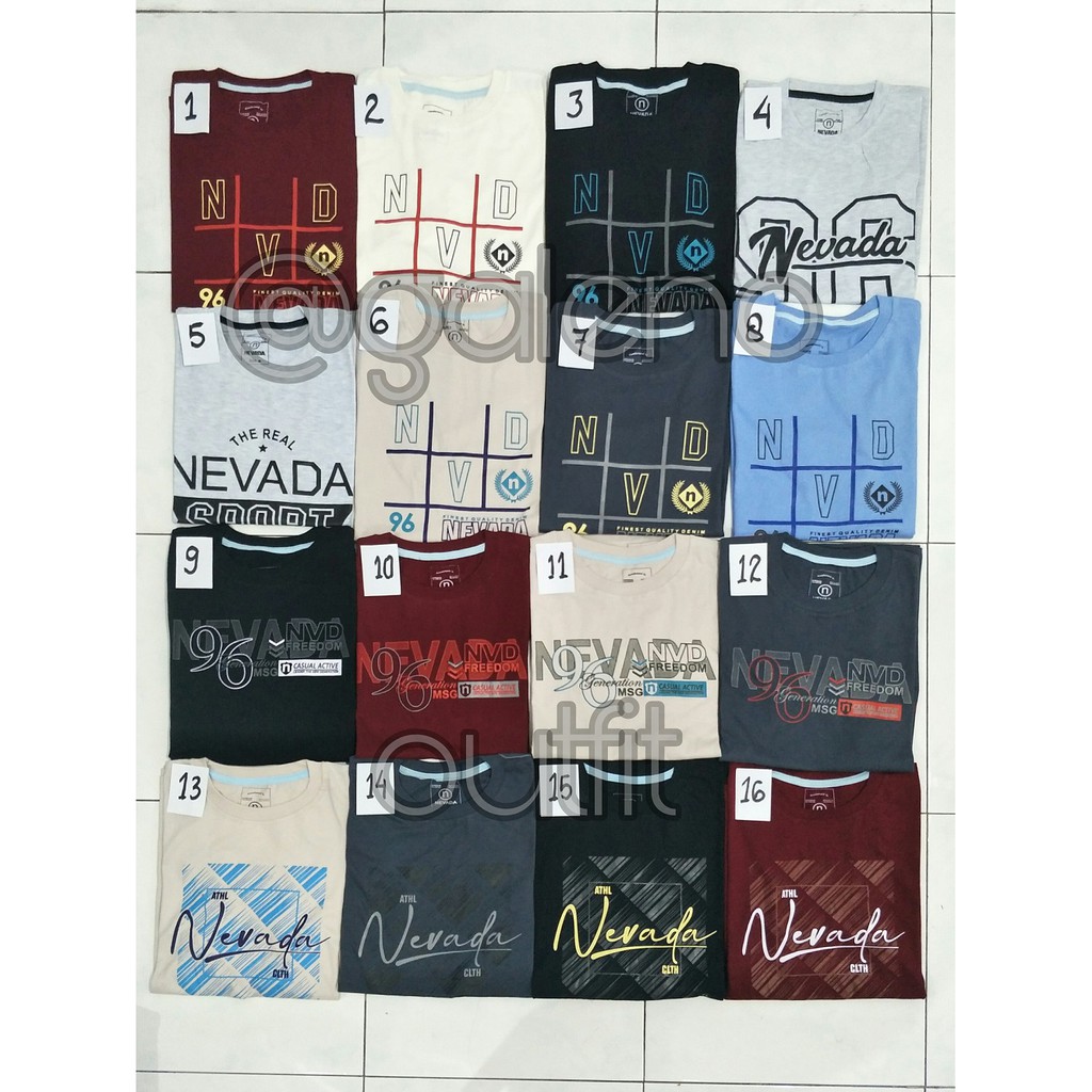  READYSTOK ORI Kaos  NEVADA SIZE M L XL Handtag  branded 