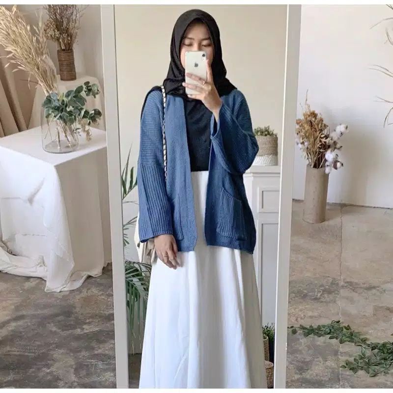 Termurah Diskon Promo Loocy Pocket Jaket Rajut Saku Lavella | Cardygan Oversize Premium Tebal 7 Get-Denim