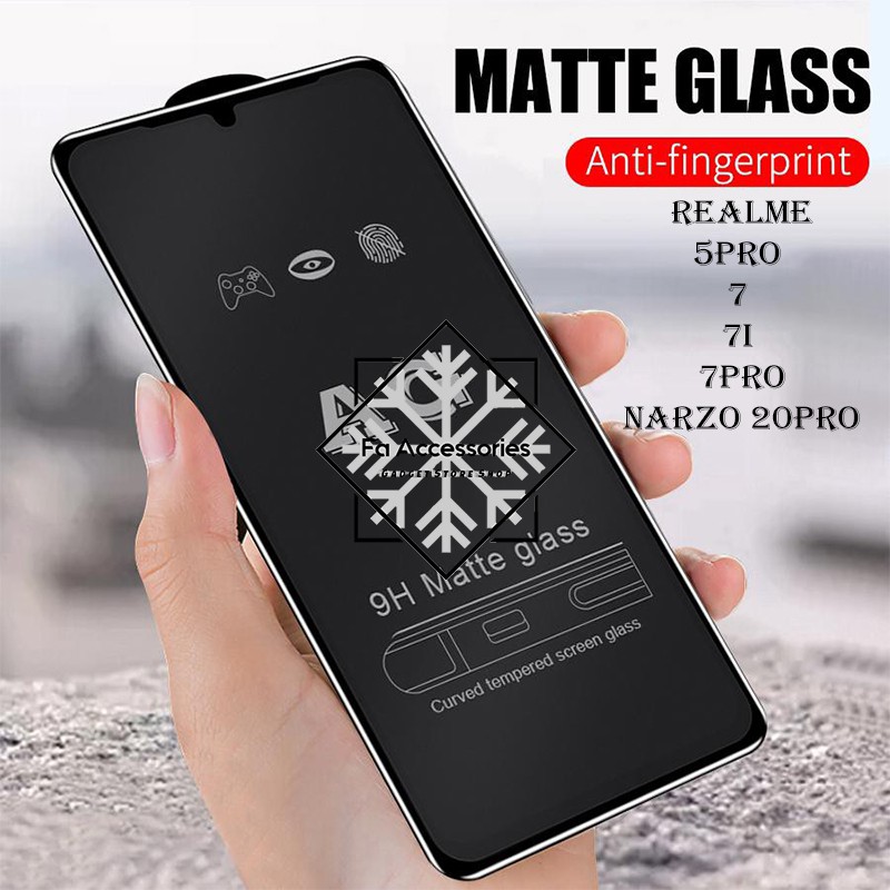 tempered matte glass realme 5pro 5 pro 7 7i 9 10 Narzo 20pro pro 5G anti gores glear anti minyakI