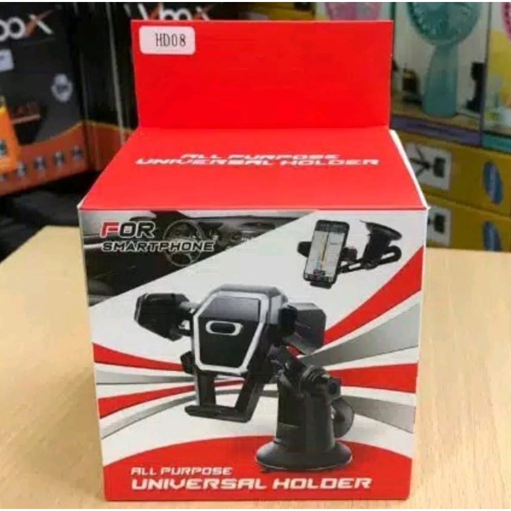 Car Holder Hp Mobil HD-08 360 Degree Rotation Universal Phone Holder HD08 For Handphone Dan Tablet-Car Holder Tempel Mobil Kaca-Holder Dashboard Dudukan Mobil Aksesoris Multifungsi-Holder Hp Di Mobil 360 Derajat All Smarthphone