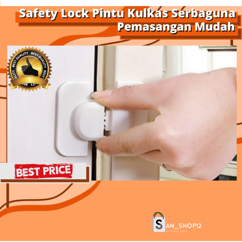 Safety Lock Pintu Kulkas Serbaguna Penjepit Kulkas Clip Pengunci Tambahan