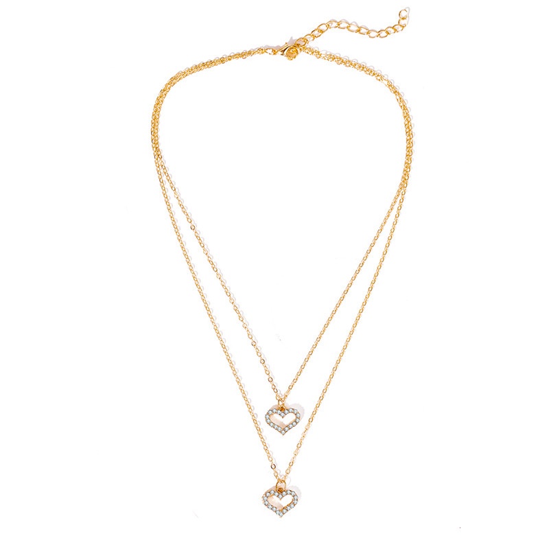 ➰CKK➰K26 Kalung 2 Bandul Untuk Wanita / Kalung Liontin Love Korean Fashion Wanita Import