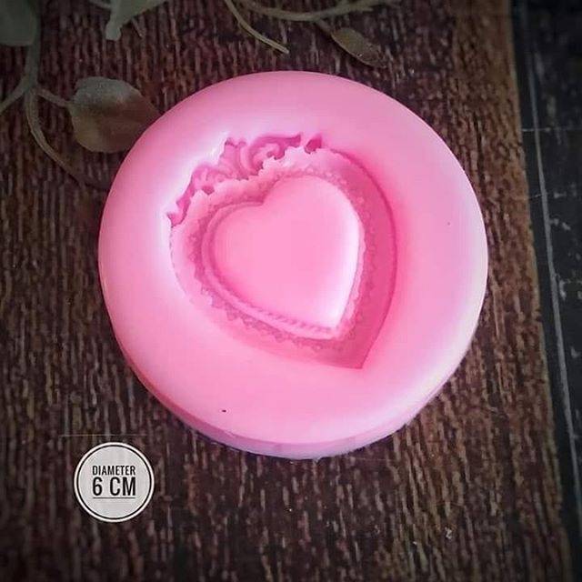 Cetakan Silikon/Silicone Mold/Cetakan Coklat bentuk Frame Hati