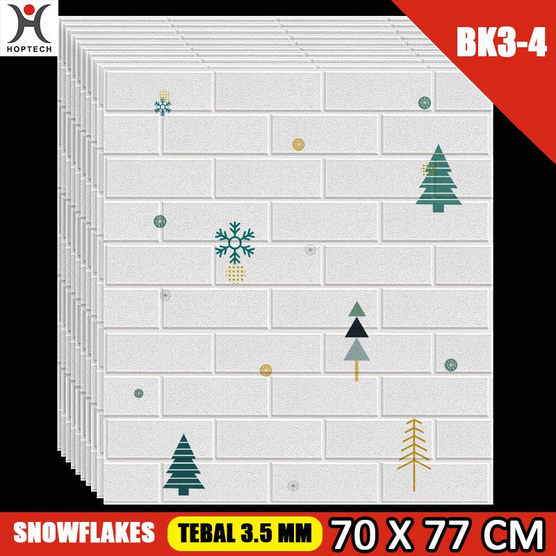 Wallpaper dinding 3d motif gambar wallfoam Dekorasi Kamar murah 70x77cm-SNOWFLAKE