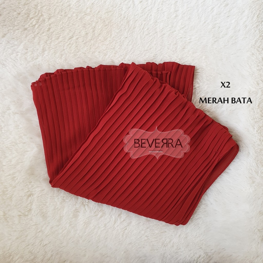 HIJAB PASHMINA PASMINA PHASMINA PLISKET PLEATED SHAWL HEAVY CHIFFON CRINKLE CRINCLE PRISKET - A30-X2 - MERAH BATA