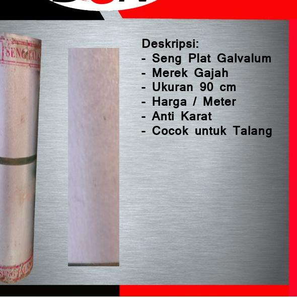 Seng Plat Galvalum Anti Karat 90 Cm Talang Atap Gerobak Warung