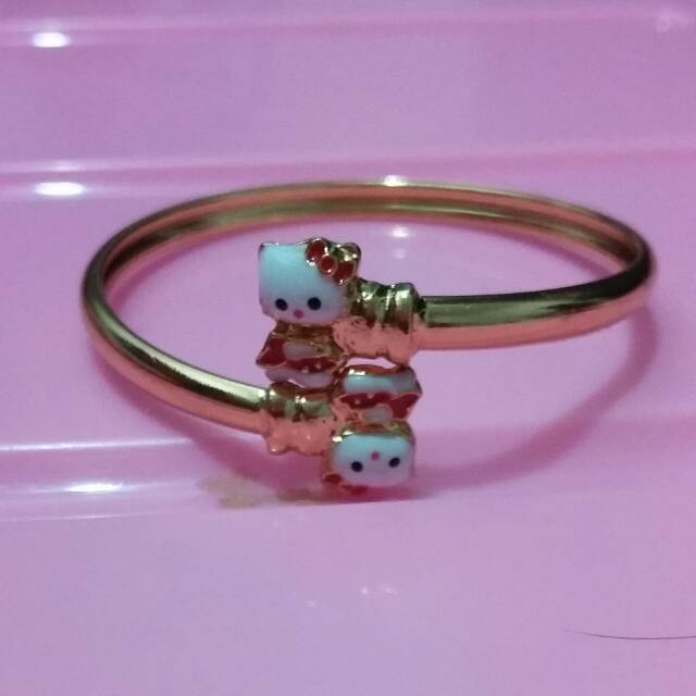Gelang anak hello kitty, gelang emas anak imitasi, hello kitty
