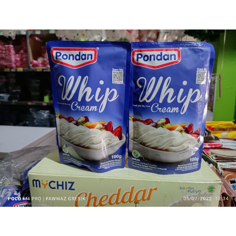 Pondan Whipped Cream Powder / Whipping Cream Bubuk Pouch 100gr