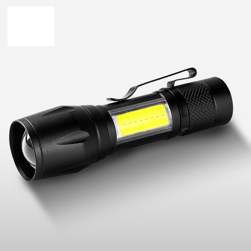 TaffLED Senter LED Mini Q5 + COB 300 Lumens with Battery - 7098 - Black