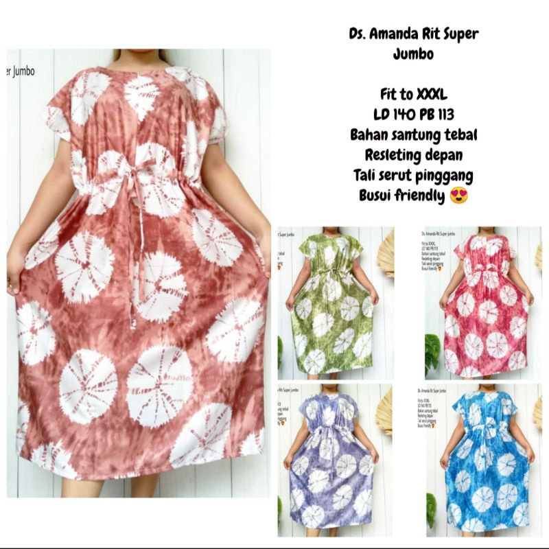 Daster Busui Jumbo LD 140 Amanda Rit Jumbo Grosir Daster Jumbo