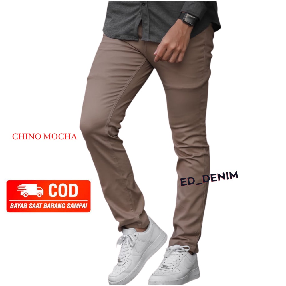 Celana Chino Panjang Pria Slim Fit Katun Strecth  Premium Celana Cowok