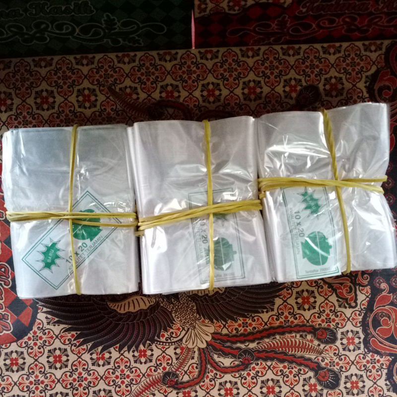 Plastik Bening cap mangkuk uk 10 x 20