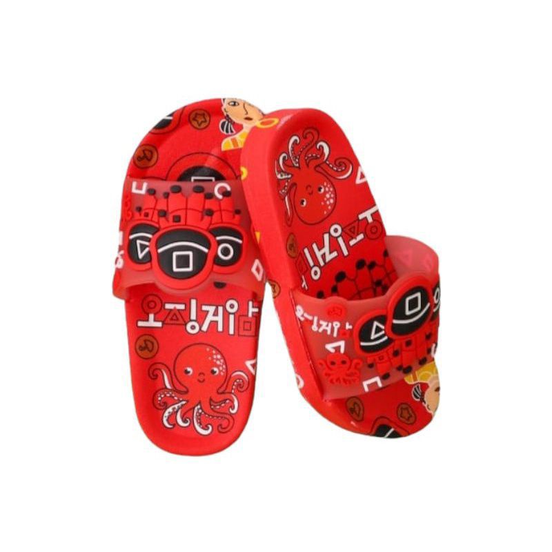 Sandal anak Laki laki Sandal selop anak motif Squid Game Sandal anak Karet