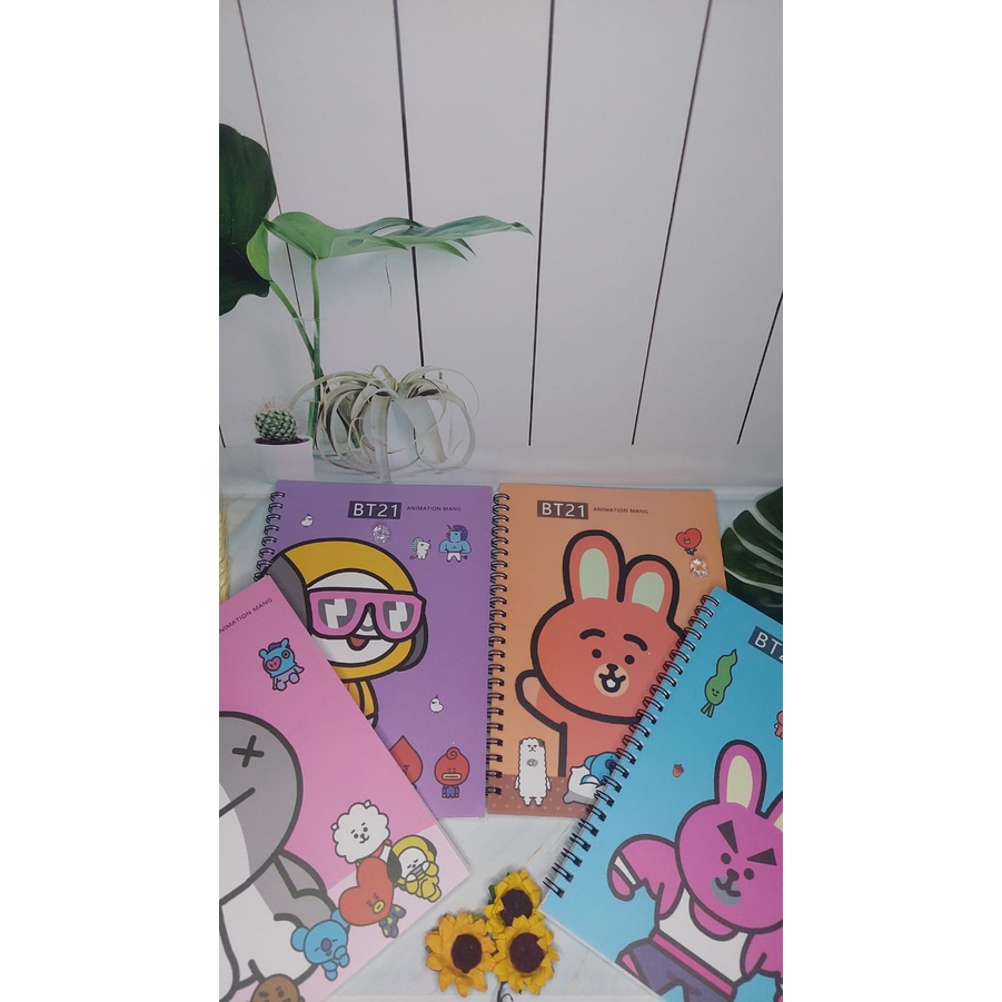 

NOTEBOOK CATATAN SPIRAL A5 KPOP BT21 BTS LUCU TERMURAH 49 LEMBAR