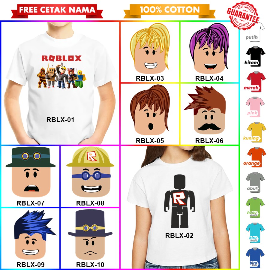 [FREE NAMA!!] Baju Kaos ANAK DAN DEWASA ROBLOX BANYAK MOTIF