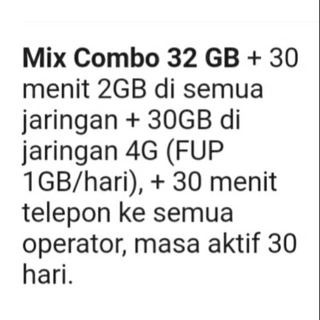 Tri mix combo 32GB (tembak langsung di nomor)