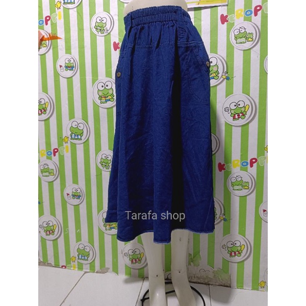 ROK MIDI JEANS CASUAL SHORT PENDEK PAYUNG WANITA/ROK MIDI PENDEK TERBARU