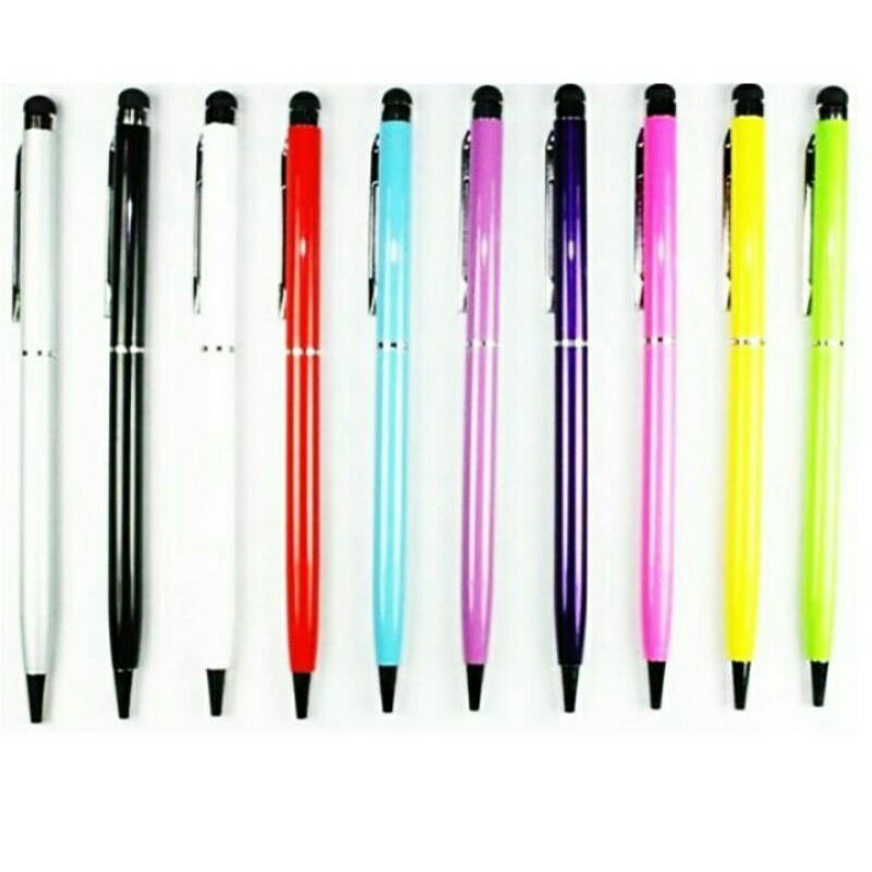 promosi stylus pen capasitive Samsung Oppo realme Vivo Xiaomi all android stainless 2 in 1 universal
