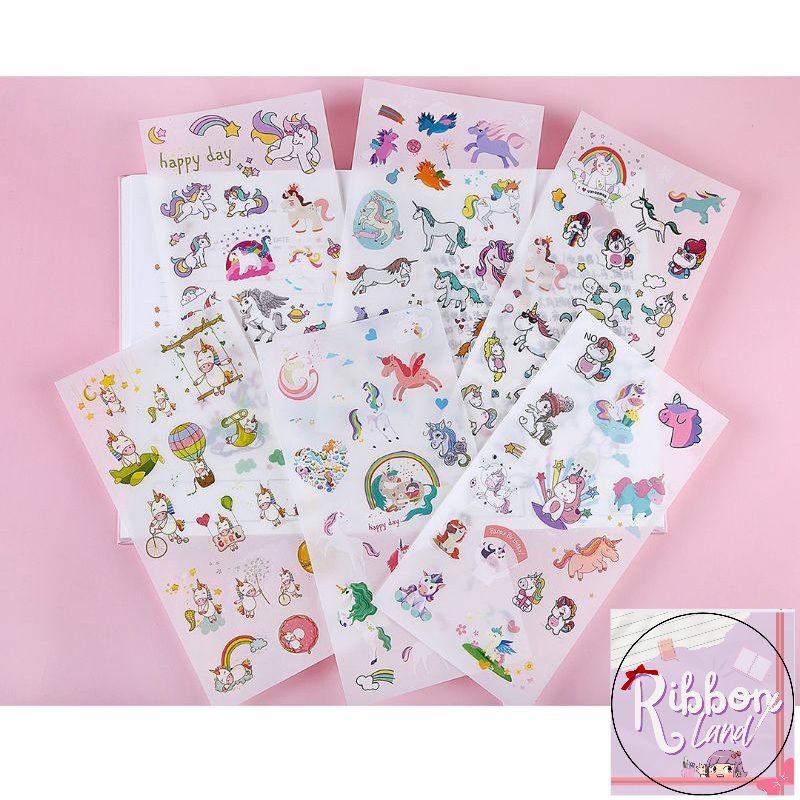 

(6 lembar) Stiker Kuda Unicorn Lucu
