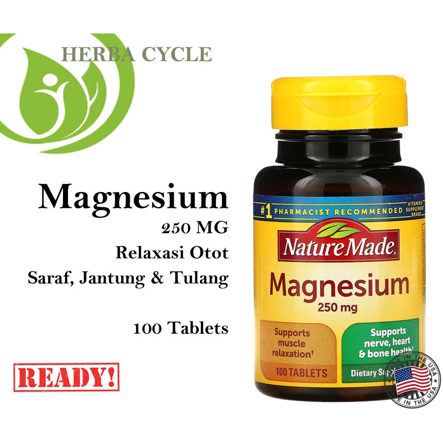 Nature Made Magnesium 250 Mg Membantu Saraf &amp; Jantung