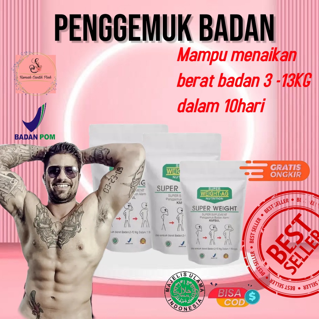 Penggemuk Badan SUPER WEIGHT GAIN Asli Menambah Berat Badan Appeton Osamilk 10 KAPSUL