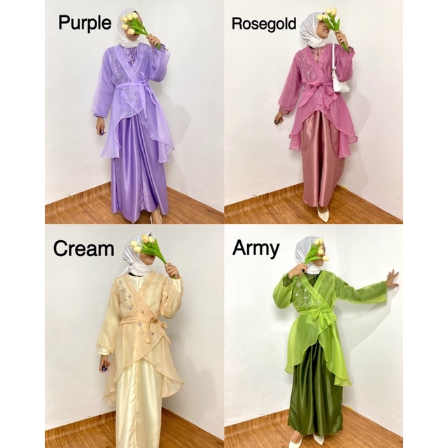 SET ORGANZA DRESS - GAMIS SATIN + OUTER ORGANZA PAYET SATU SET MURAH PREMIUM BERKUALITAS GAMIS KONDA