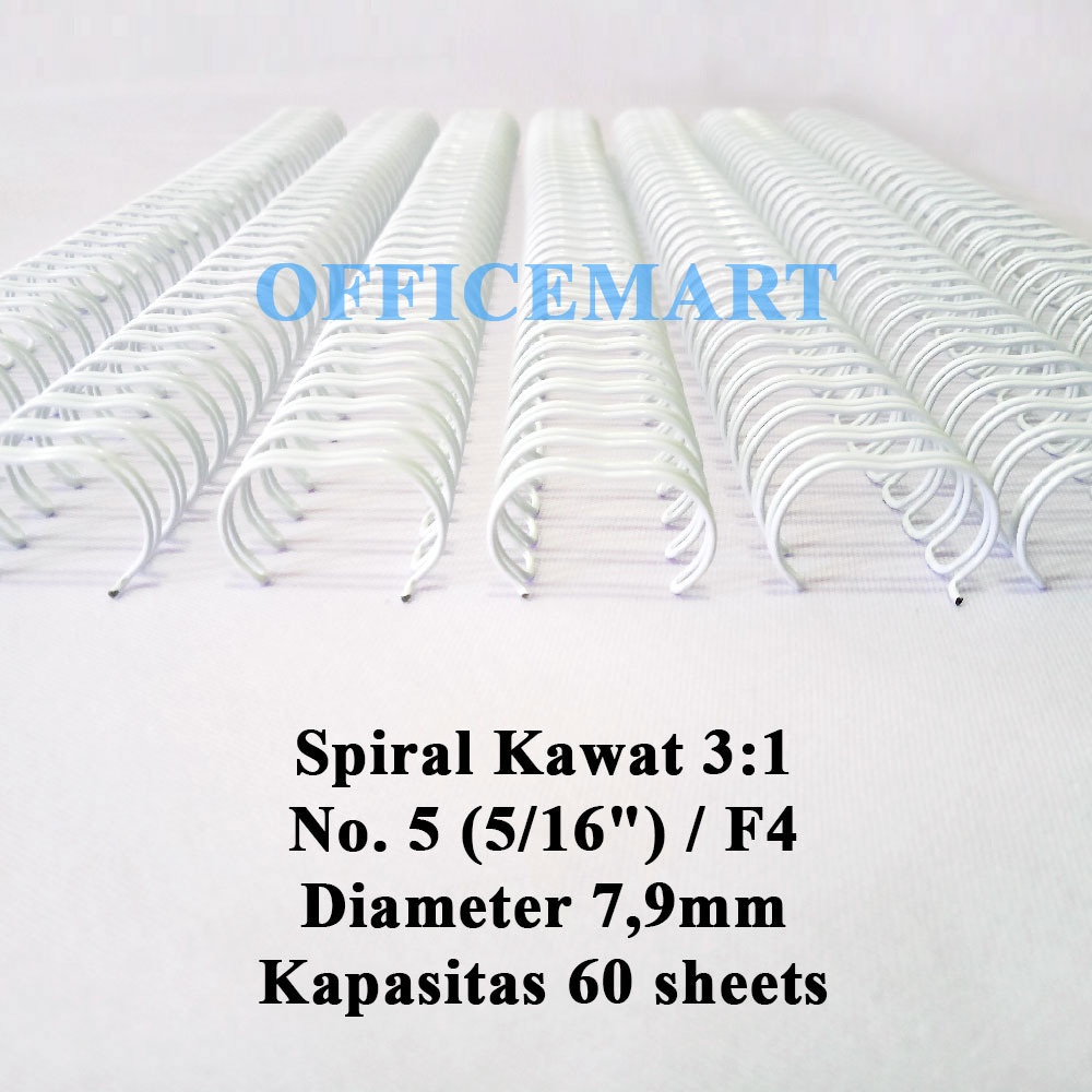 

JBI Spiral Kawat F4 3:1 No. 5 (5/16") - Putih (Box Isi 100 Batang)