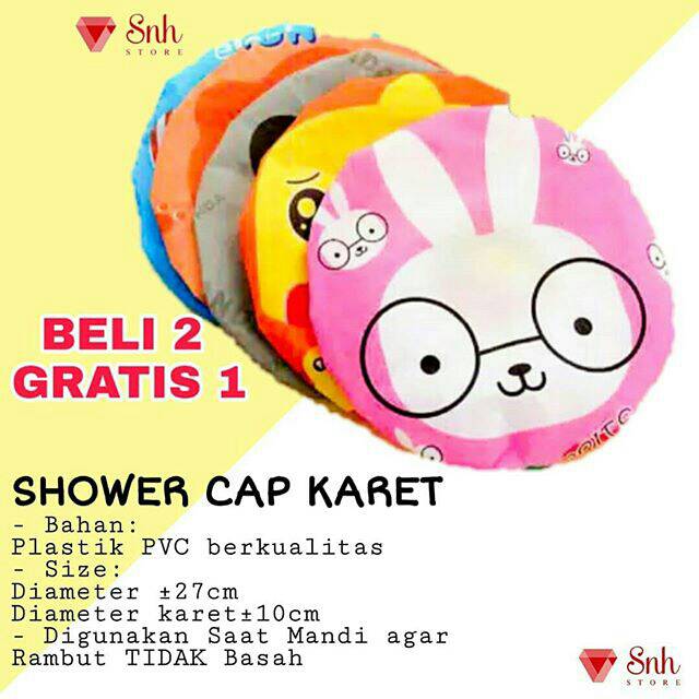 Shower cap/Shower Cap Karakter/Topi keramas/Topi Keramas anak/Topi Keramas Dewasa/Topi Keramas Bayi